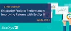 Приглашаем на вебинар «Эффективность проектов компании: Повышение доходности с помощью EcoSys 8»